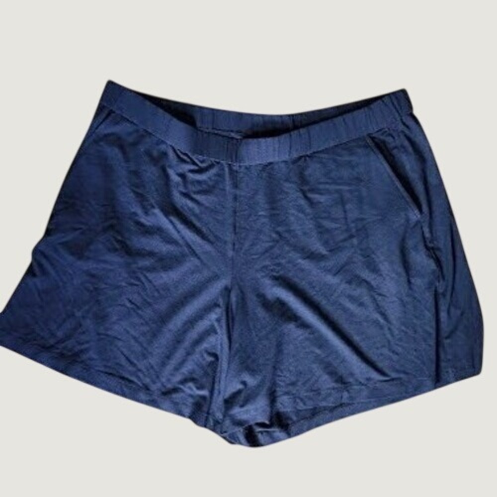 J. Jill Wearever Navy Blue Knit Lounge Shorts Elastic Waist Pockets Women 2X